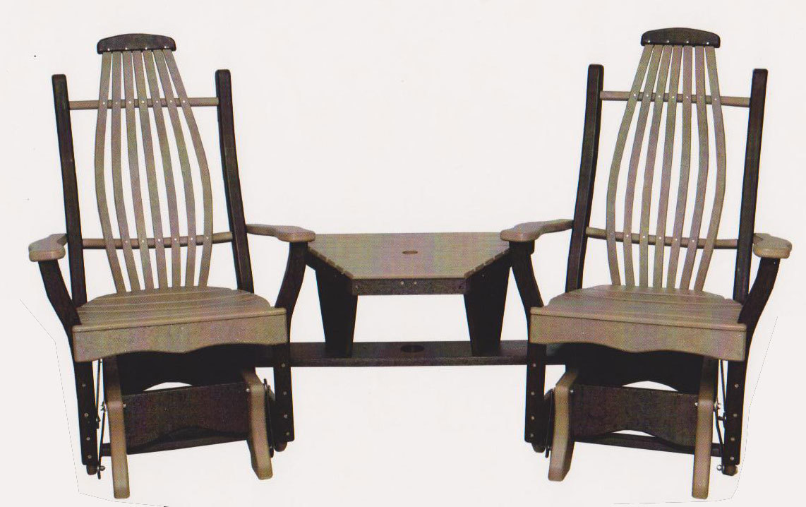 Byler's Outdoor Bentwood Angled Settee with removable insert 440