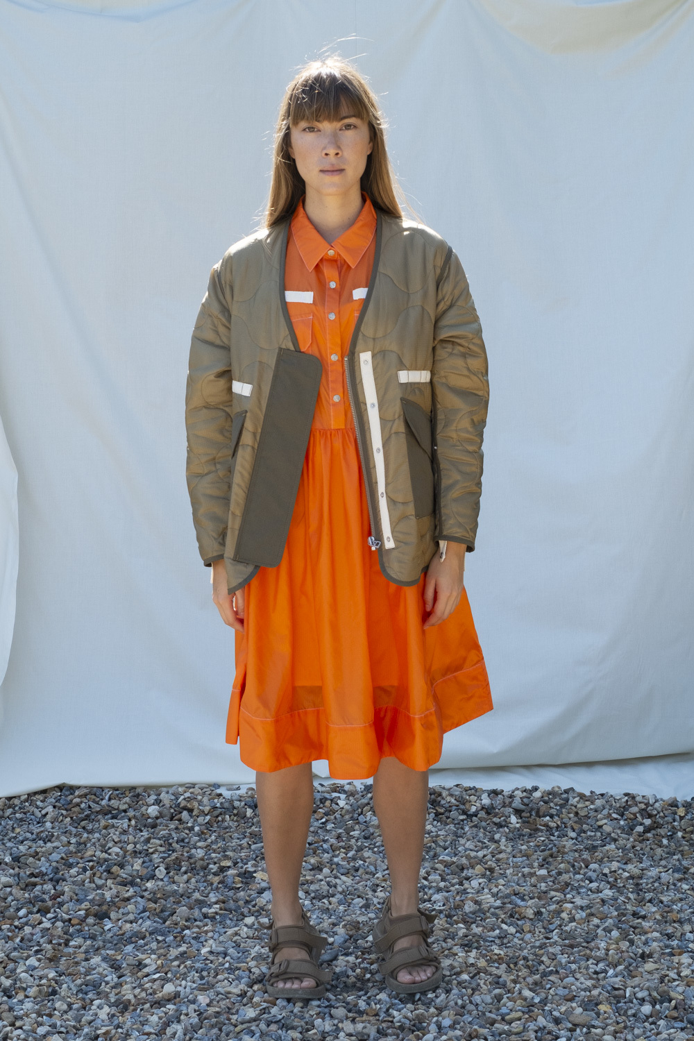 W'menswear Tropical Flight Jacket in Beige