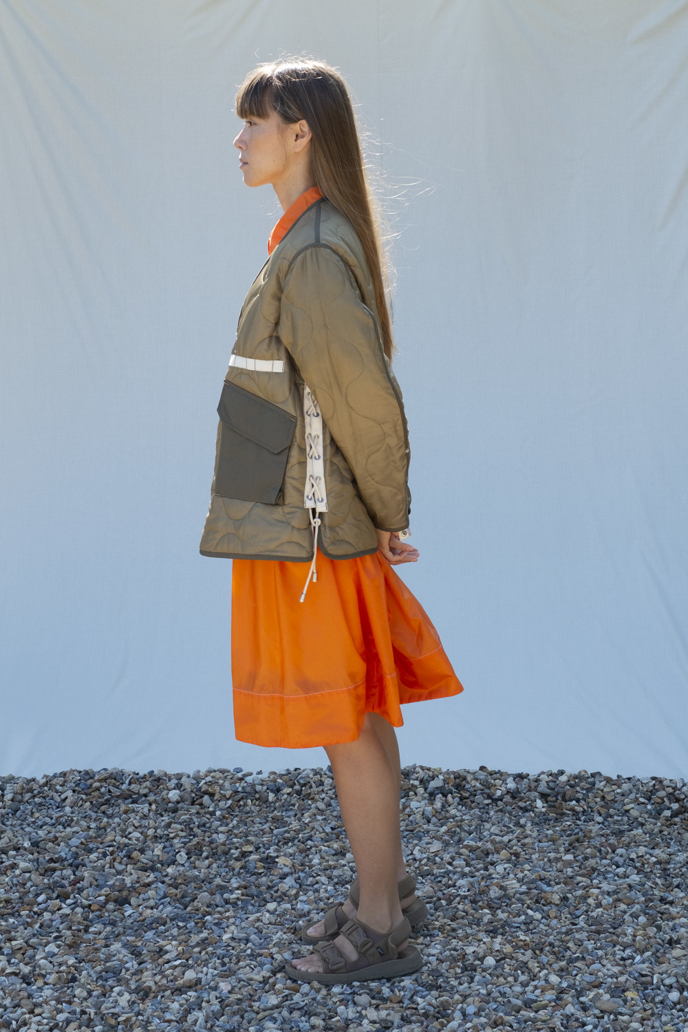 W'menswear Tropical Flight Jacket in Beige