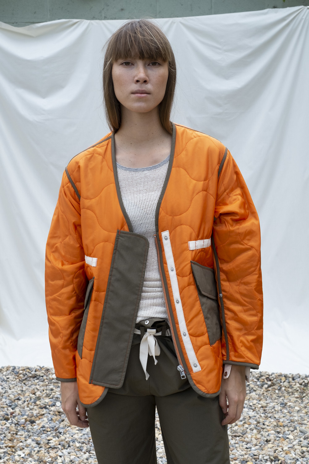 W'menswear Tropical Flight Jacket in Orange