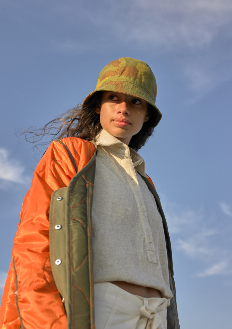 W'menswear Tropical Flight Jacket in Orange