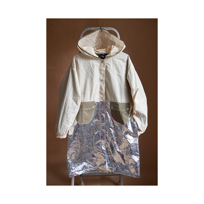 W'MENSWEAR GALACTIC WEATHER COAT IN SILVER W'MENSWEAR GALACTIC WEATHER COAT IN SILVER
