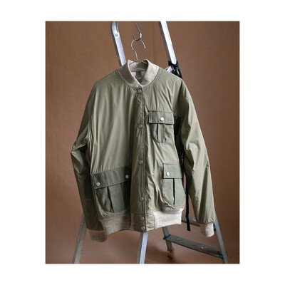 W'MENSWEAR SPACE FLIGHT JACKET IN BEIGE REFLECTOR W'MENSWEAR SPACE FLIGHT JACKET IN BEIGE REFLECTOR