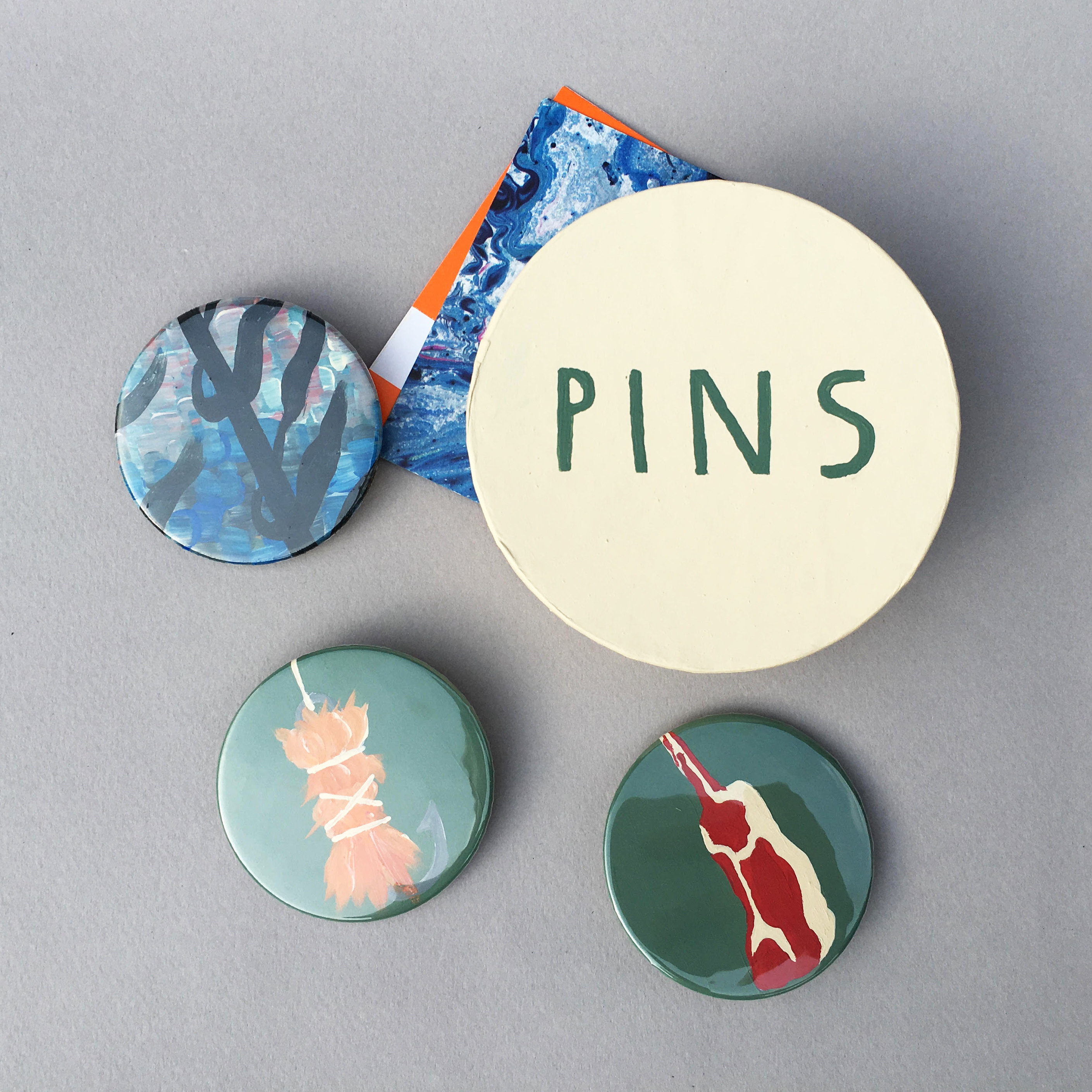 HAND PAINTED W'MENSWEAR PUSHPINS 00085
