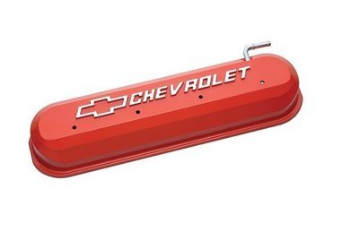 Proform  Cast Aluminium Valve Covers With Raised Chevrolet Logo Suit LS Series Engines, Chevy Orange