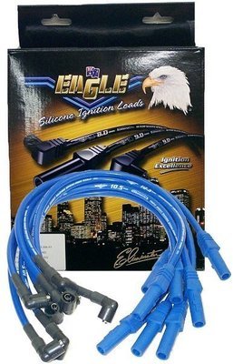 Eagle Leads  10.5mm Eliminator Series II Over Rocker Cover Lead Set - Blue Suit Chev LS1 With 135° Coil boot & 180° Spark Plug