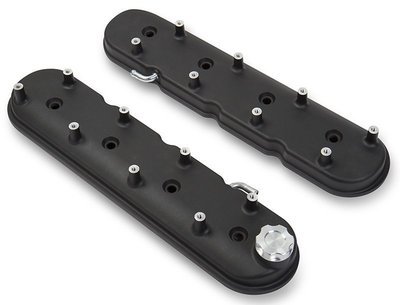 Holley  Black Satin Aluminium Valve Covers Suit GM LS Series