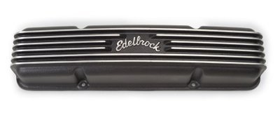 Edelbrock  Classic Aluminium Series Valve Covers - Black Finish 1959-86 Small Block Chevy 262-400, 3-1/2