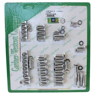 Gardener-Westcott  Polished S/S Hex Engine Dress Up Kit Suit SB Chev With Headers & Bowtie Logo