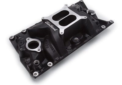 Edelbrock  Performer RPM Intake Manifold - Black Finish Small Block Chevy Vortec, 1500-6500 rpm