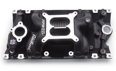 Edelbrock  RPM Air-Gap Intake Manifold Black Finish Small Block Chevy Vortec, 1500-6500 rpm
