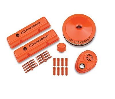 Proform  Engine Dress-Up Kit Chevy Orange Suit SB Chev With Chevrolet Logo & Bowtie Emblem