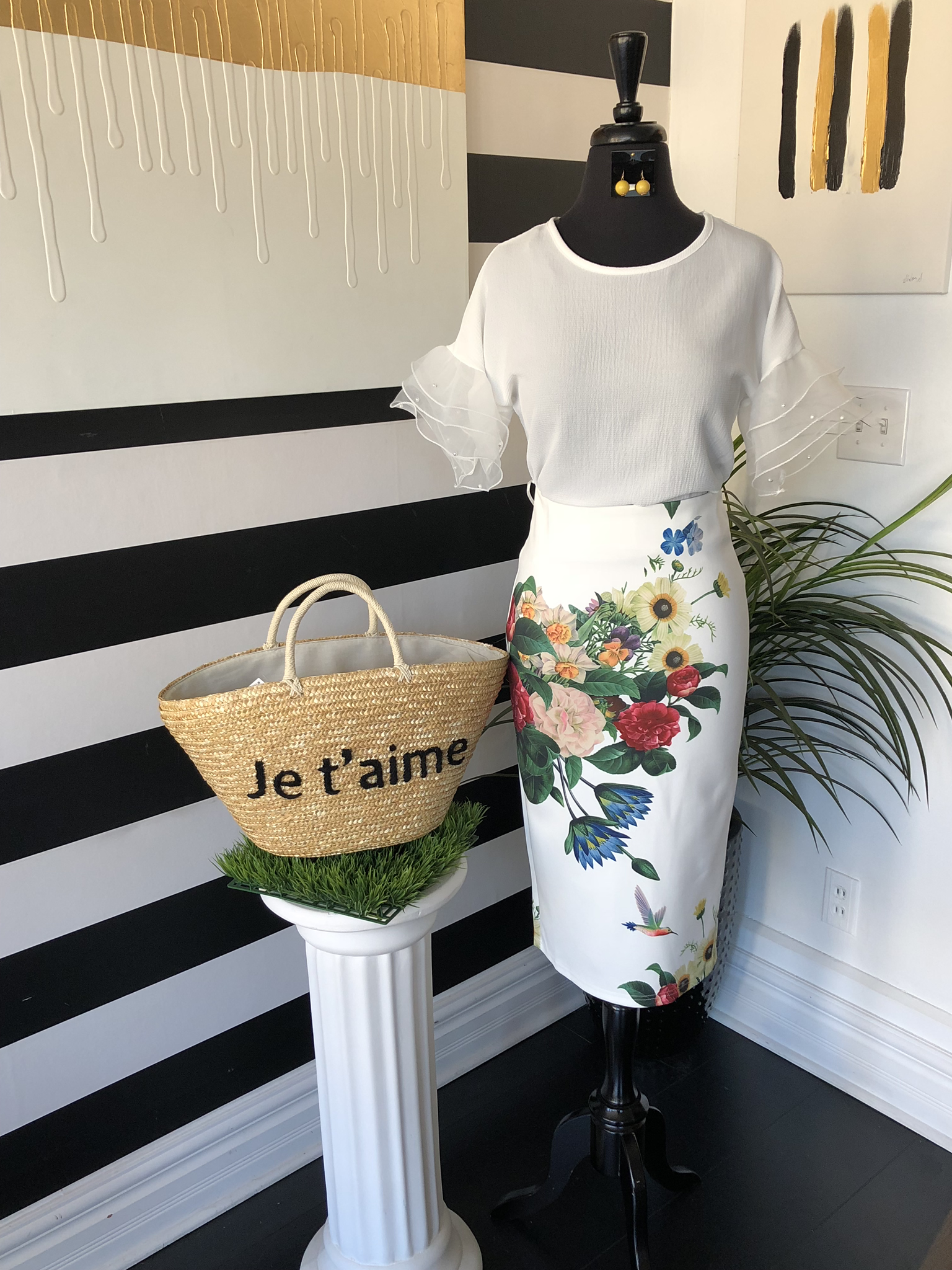 Coral Gambles Pencil Skirt