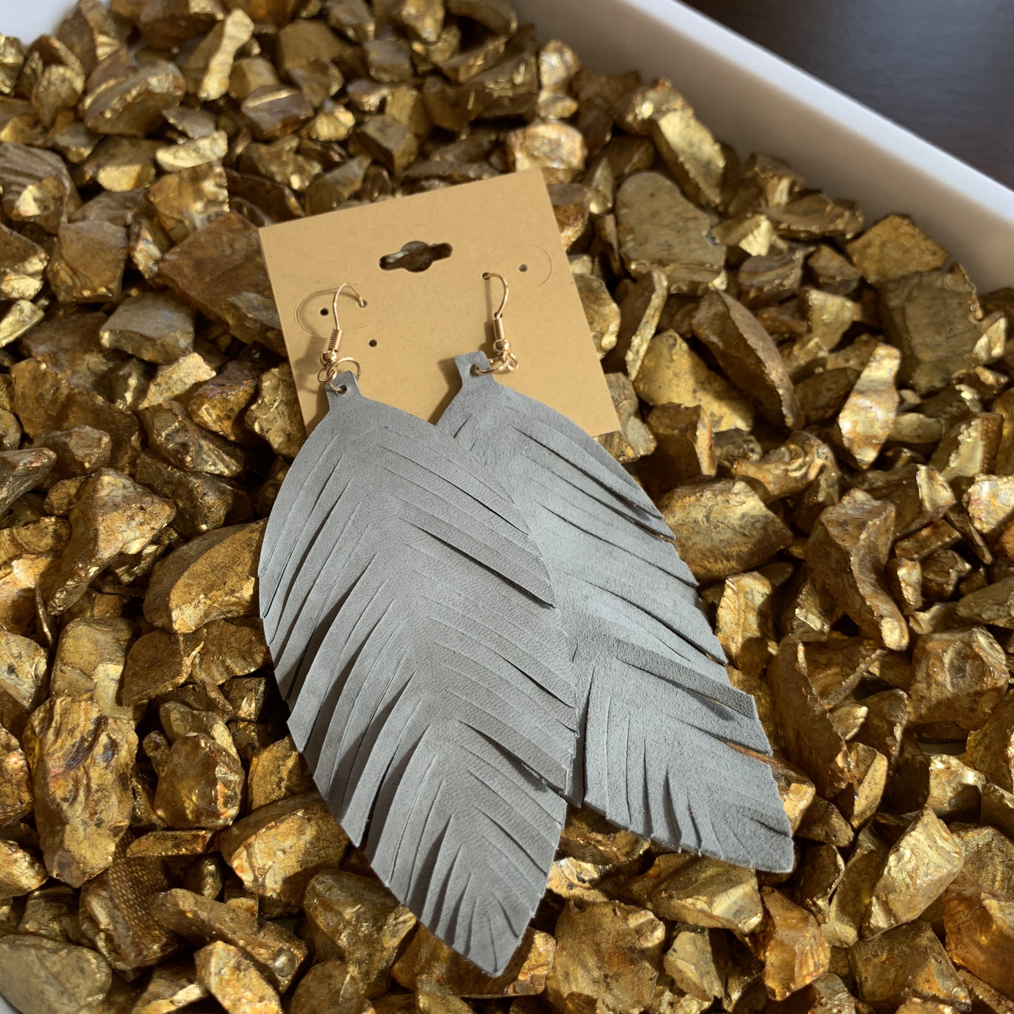 Leafy Faux Suede Earrings
