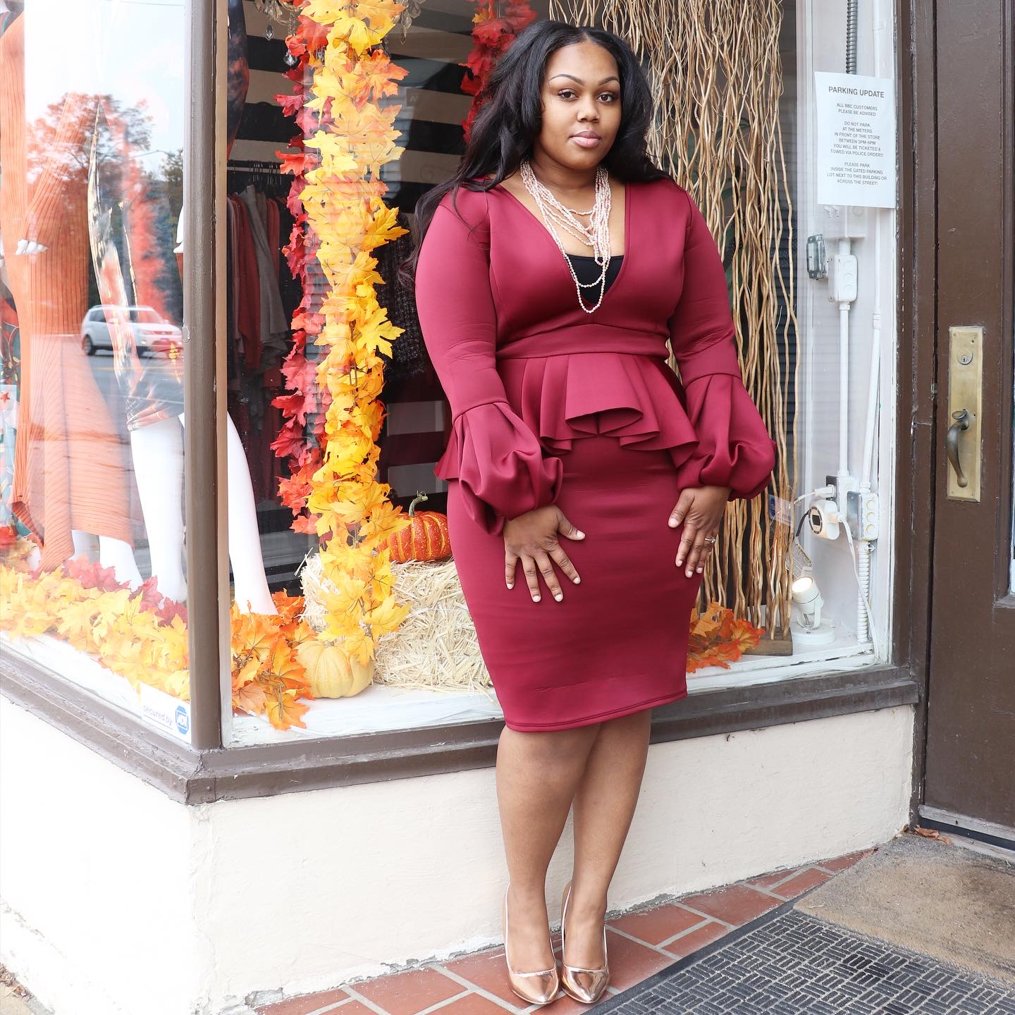 Whitney Peplum Bodycon Dress UPDR830-WHITNEY