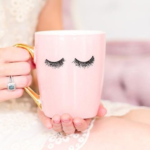 Pink Eyelashes Coffee Mug UPHG001SWDCM-PE