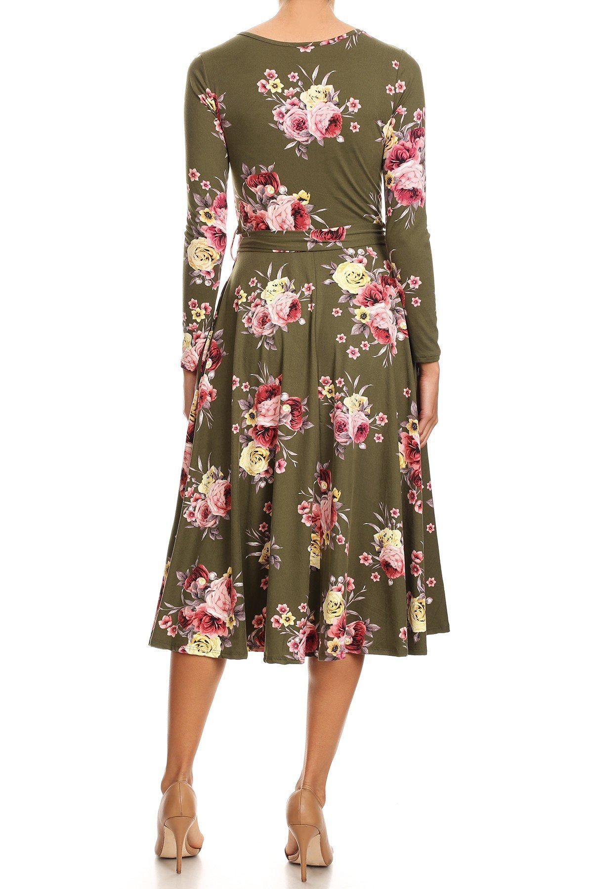 Floral Swing Dress Back View
