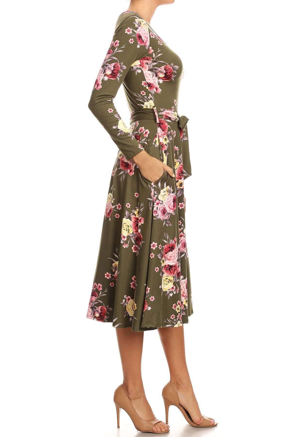 Floral Swing Dress Side View