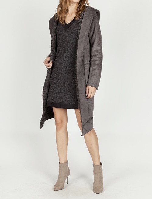 St. Cloud Coat Charcoal Front View