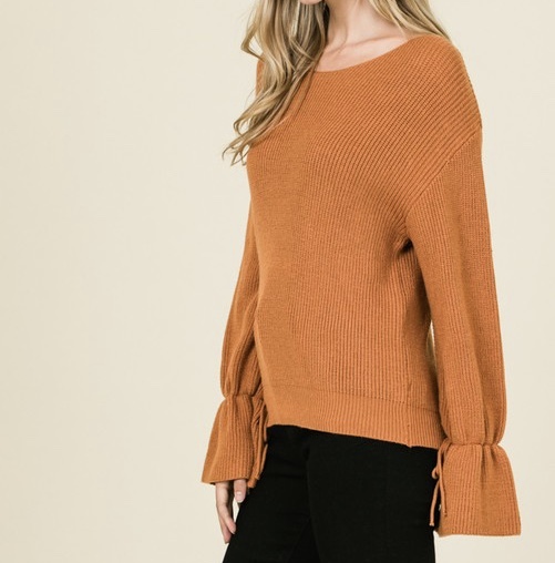 Baby It's Cold Sweater Caramel Side View