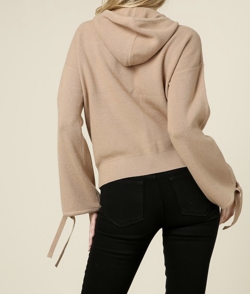 Vanilla Latte Hooded Sweater Back View