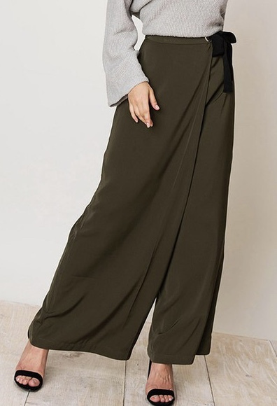Pay Attention Wide Legged Pants Front View