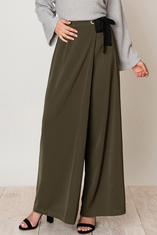 Pay Attention Wide Legged Pants Front View