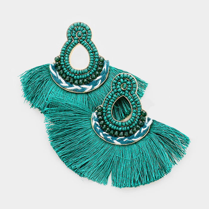 Mira Mira Tassel Earrings Teal