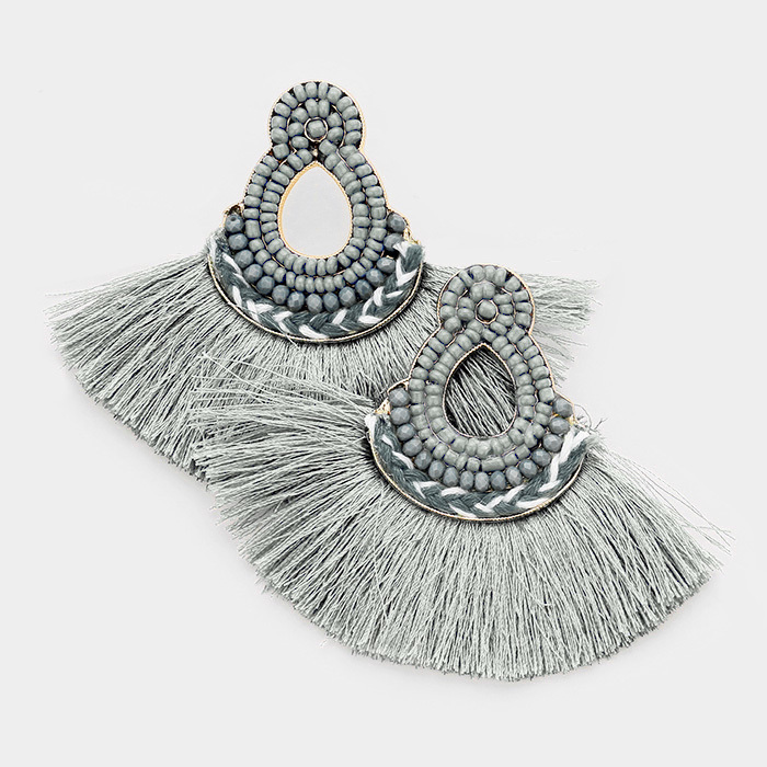 Mira Mira Tassel Earrings Grey