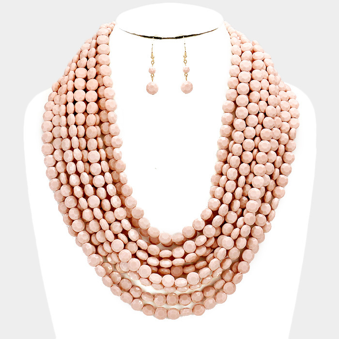 Oia Bauble Necklace Blush