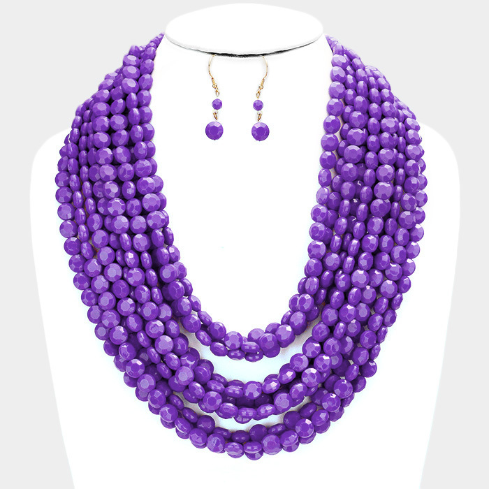 Oia Bauble Necklace Purple