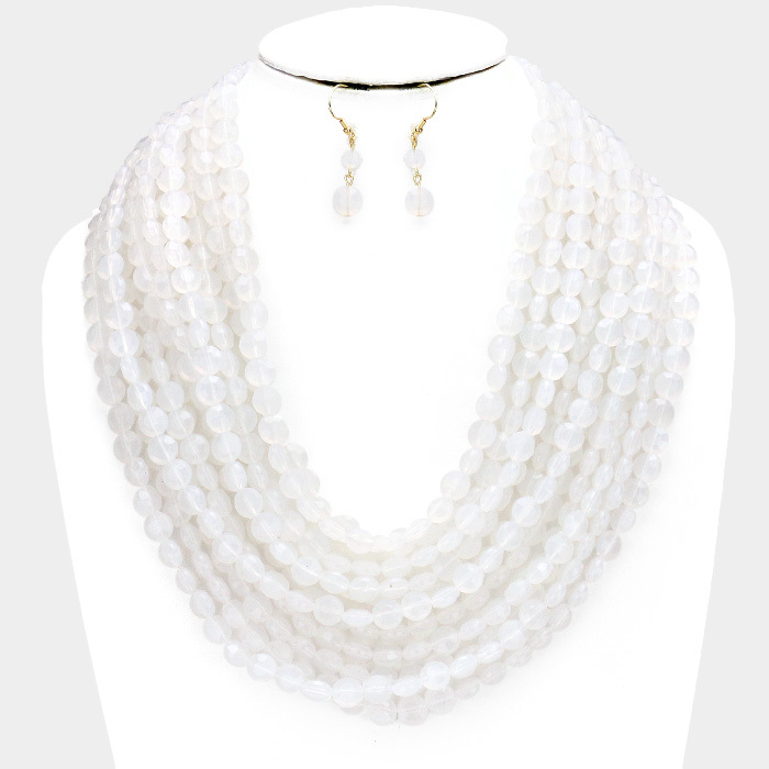 Oia Bauble Necklace Clear Frost