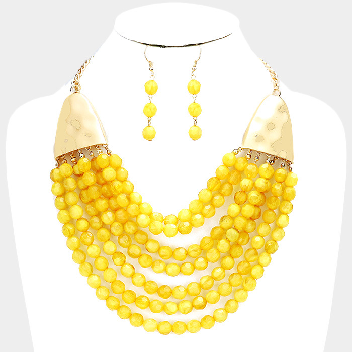 Chania Bauble Necklace Mustard