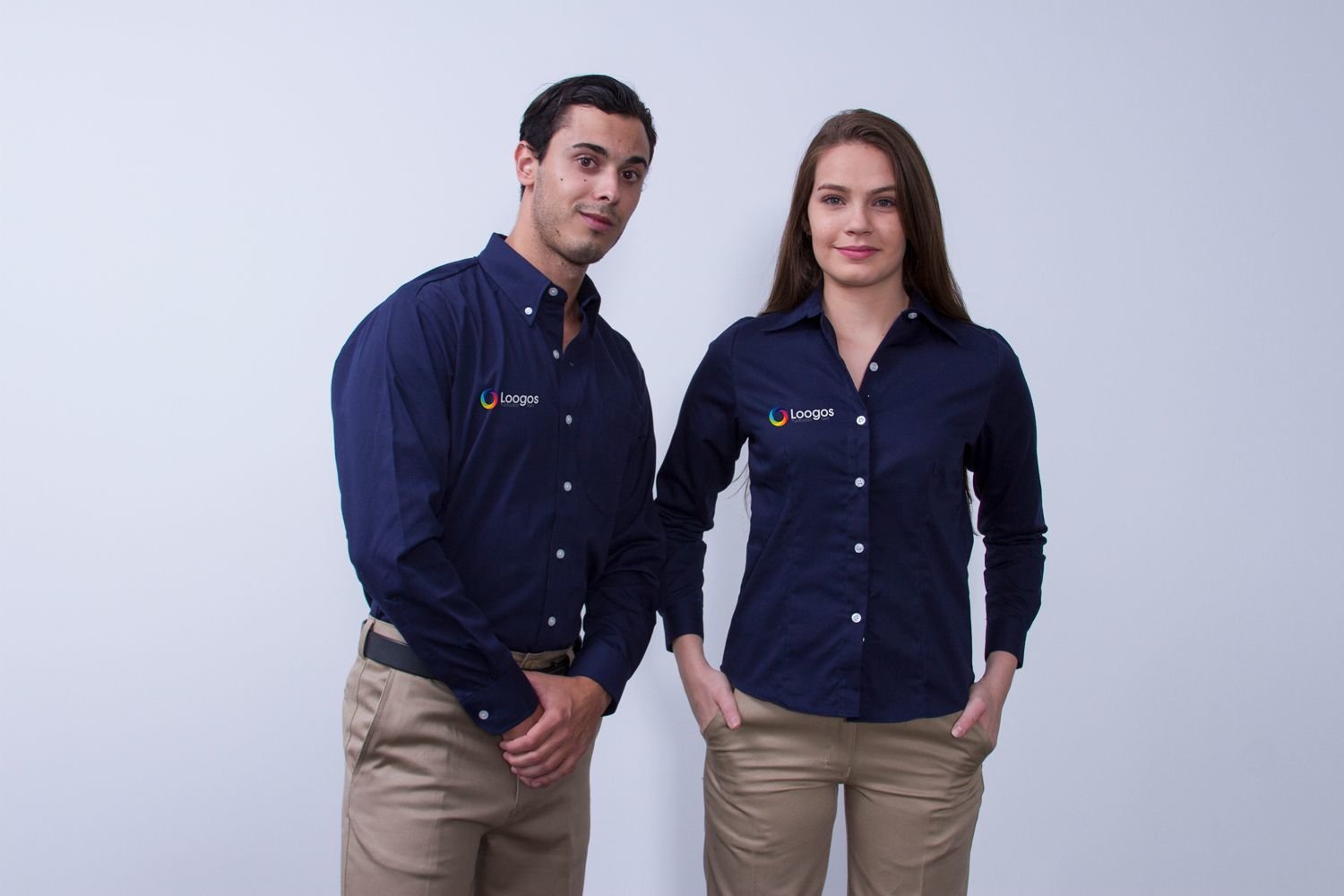 camisa de vestir azul marino