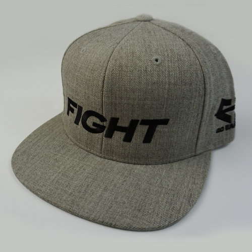 FIGHT Snapback Hat - Heather Gray 04-001-000-00118-**-FIGHT_HatSnap_GryBILL_GryTOP_BlkLTR-Mix-