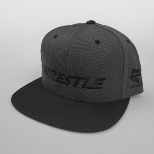 WRESTLE Snapback Hat - Black and Gray 04-001-000-00116-**-WRESTLE_HatSnap_BlackBILL_DkGryTOP_BlkLTR