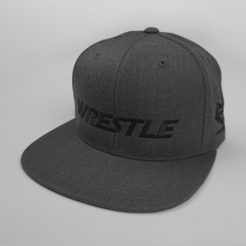 WRESTLE Snapback Hat - Dark Gray 04-001-000-00117-**-WRESTLE_HatSnap_BlackBILL_DkGryTOP_BlkLTR