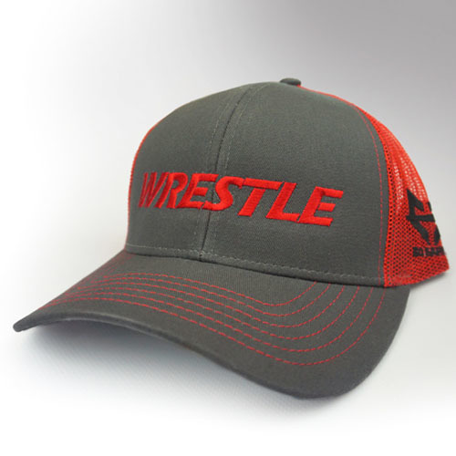 WRESTLE - Trucker Series - Red 04-001-000-00128-**-WRESTLE_Trucker-GryBill_RedMesh_RedTxt