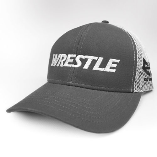 WRESTLE - Trucker Series - Gray 04-001-000-00125-**-WRESTLE_Trucker-GryBill_WhtMesh_WhtTxt