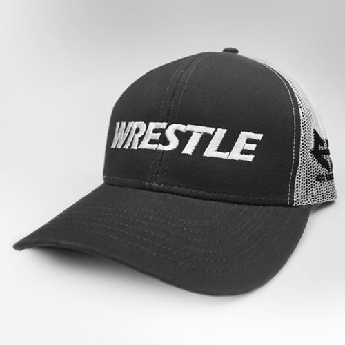 WRESTLE - Trucker Series - Black 04-001-000-00124-**-WRESTLE_Trucker-BlkBill_WhtMesh_WhtTxt