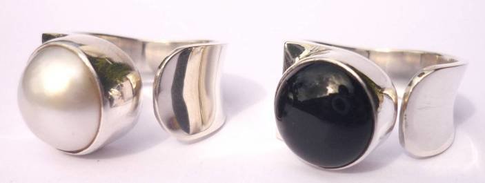 Mabe Pearl Designer Ring R-09022 Mabe/Black Onyx
