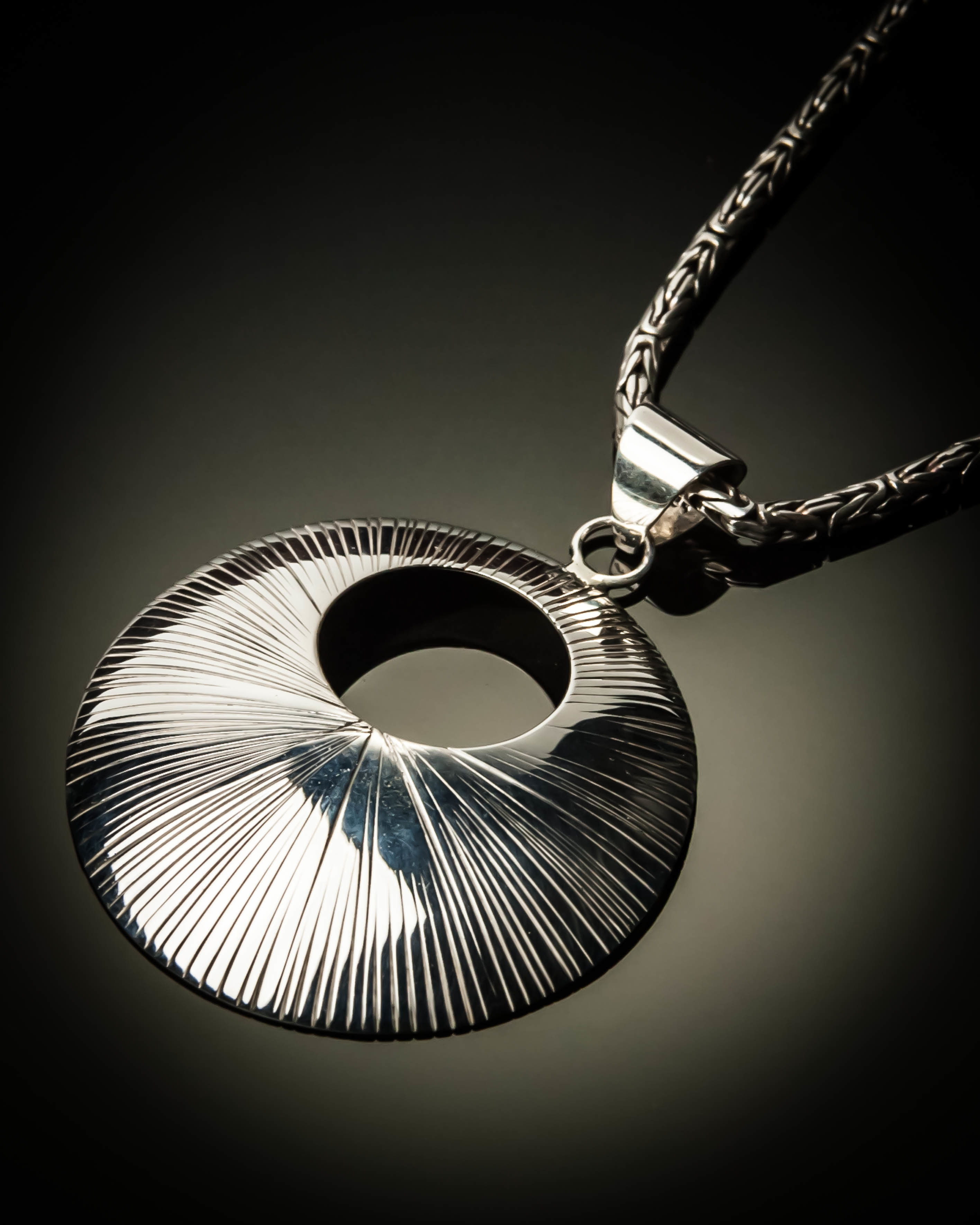 Sunburst Sterling Silver Open Pendant P-09038
