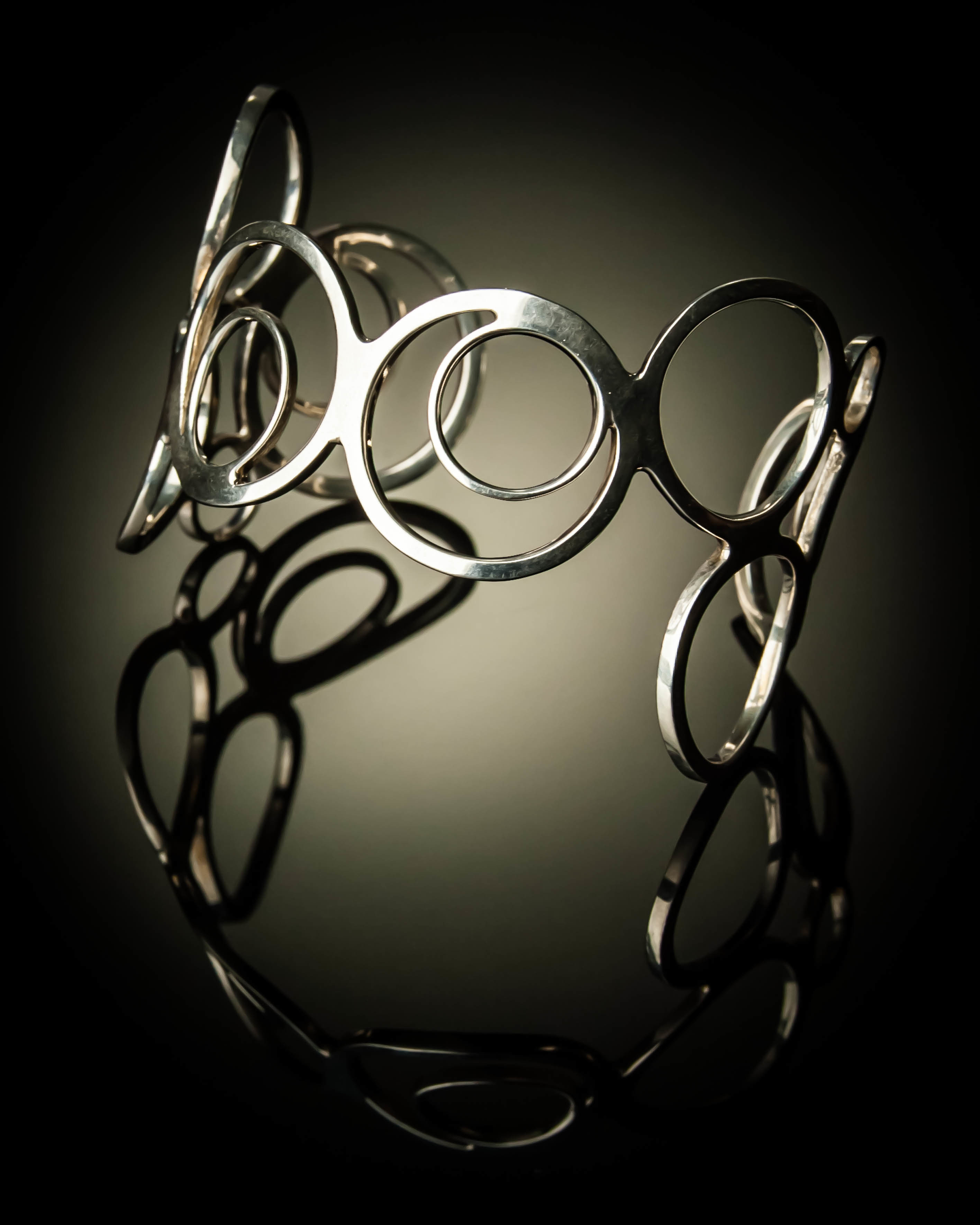 Sterling Silver Multi Circle Loop Bracelet BR-09007