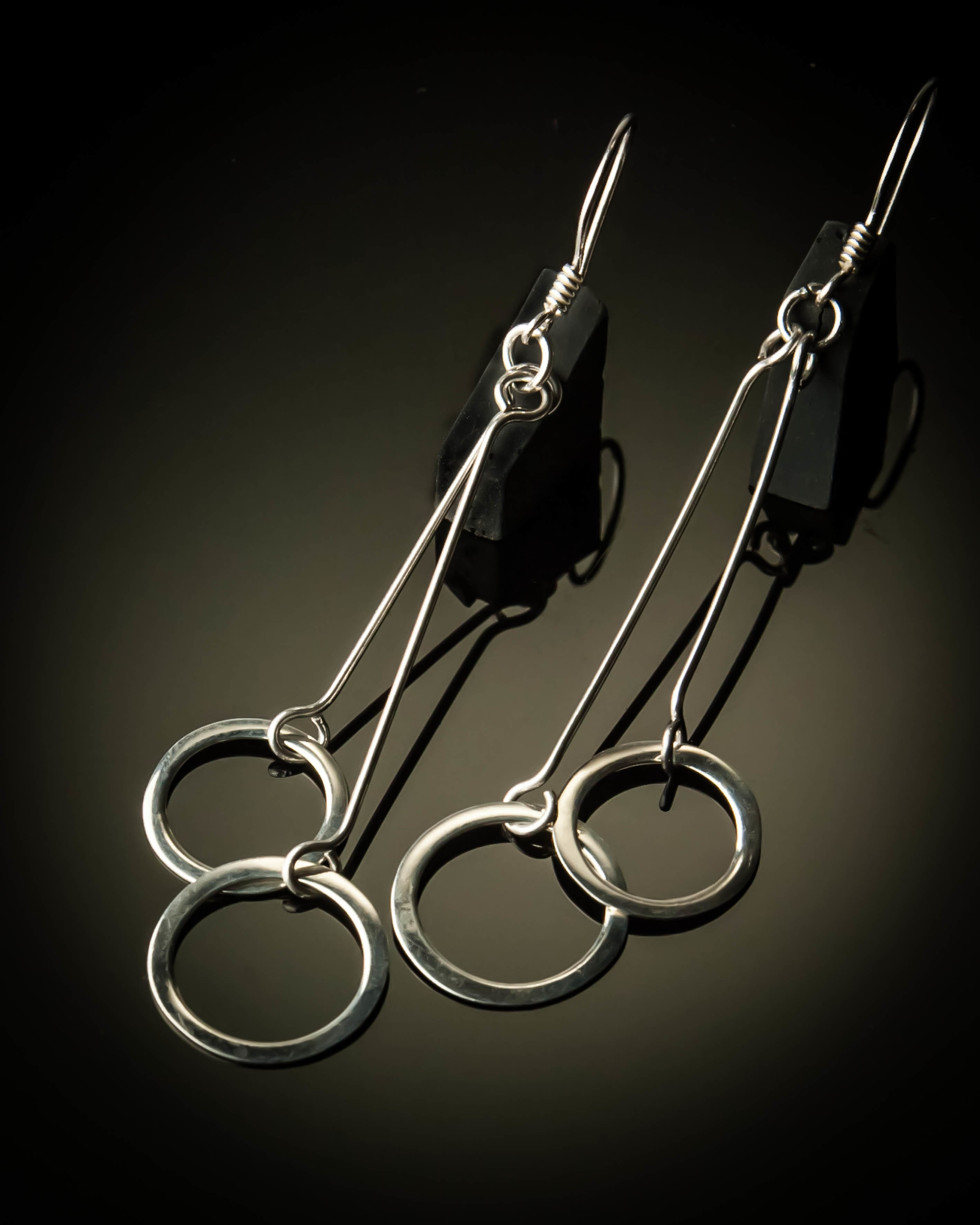 Sterling Silver Lg Circle Drop Earrings ER-EC-107