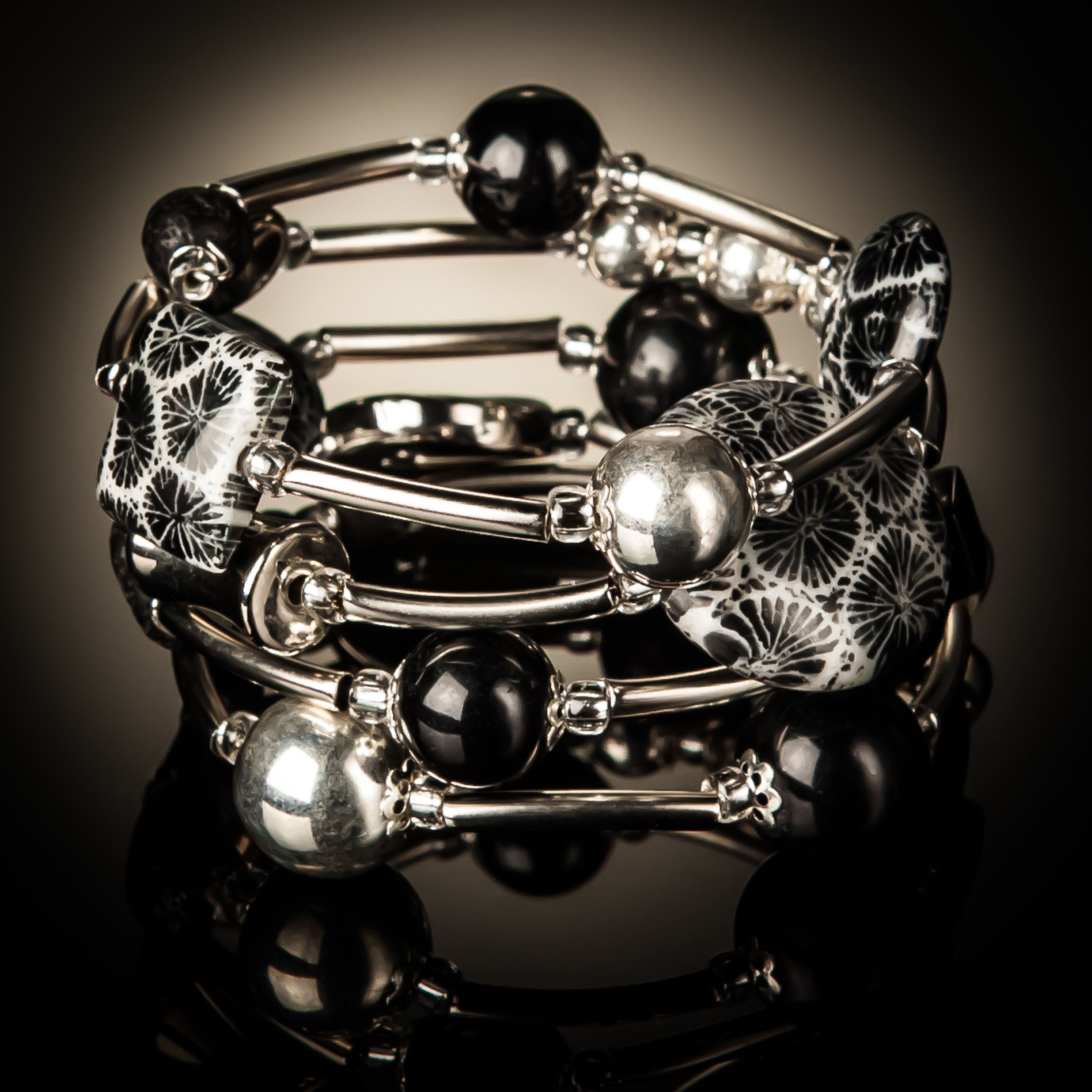 Black Coral Twist Bracelet 936