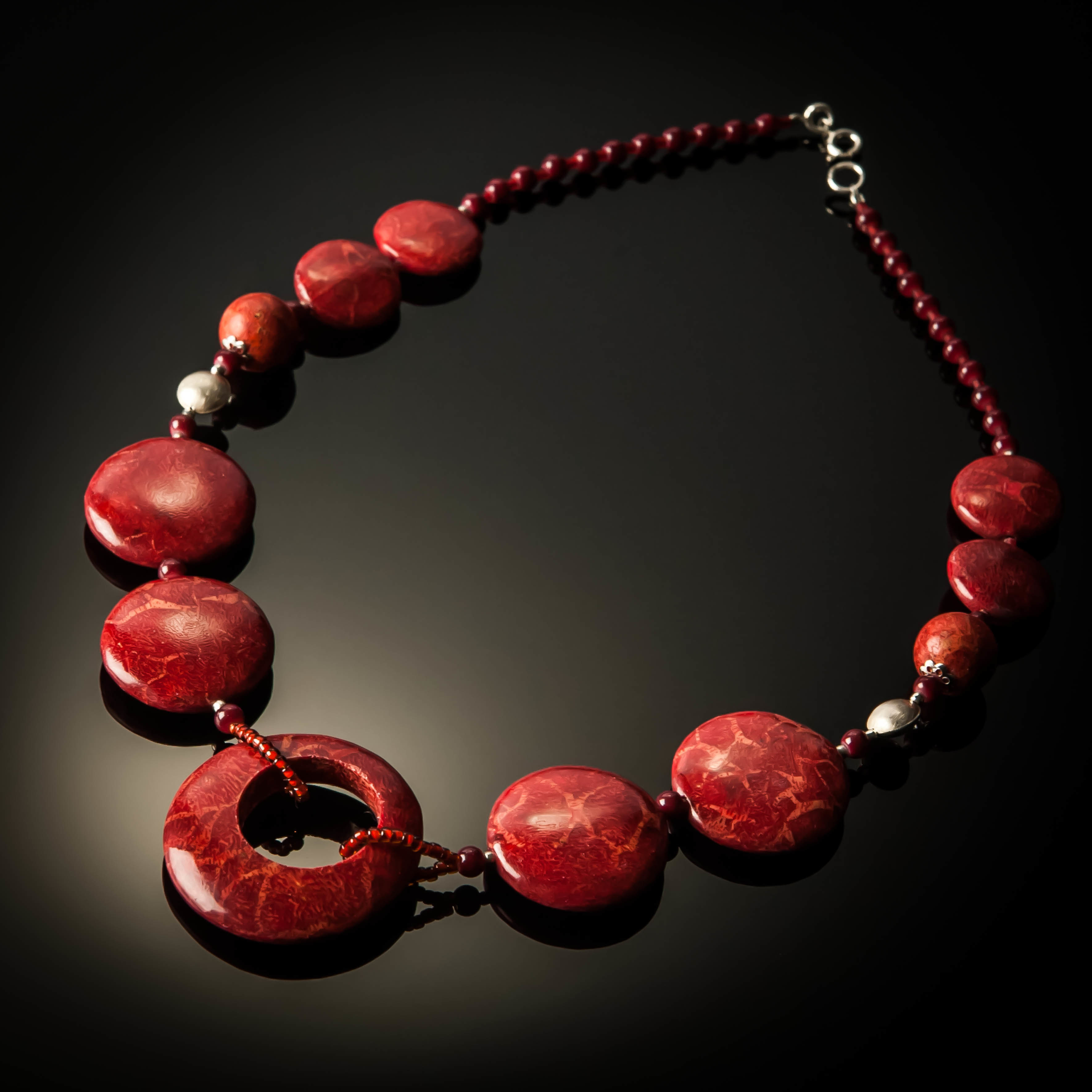 Red Coral Open Pendant 646R