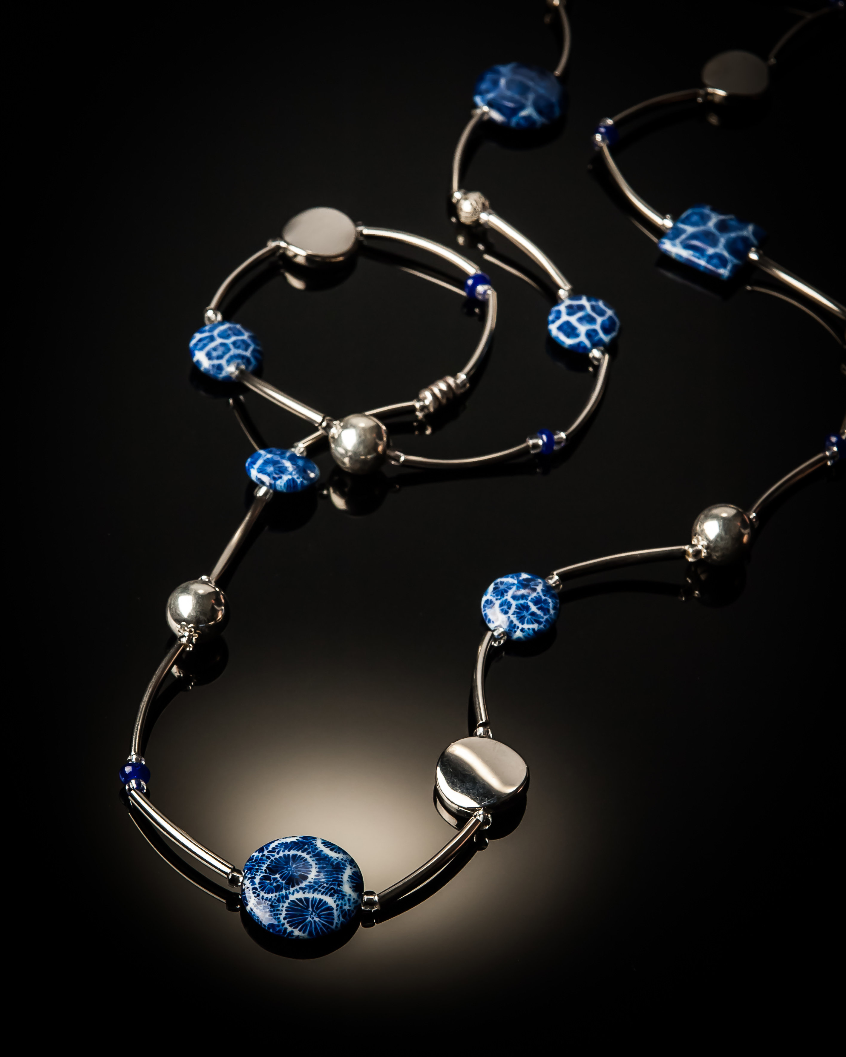 Blue Coral Stainless Steel Necklace 645