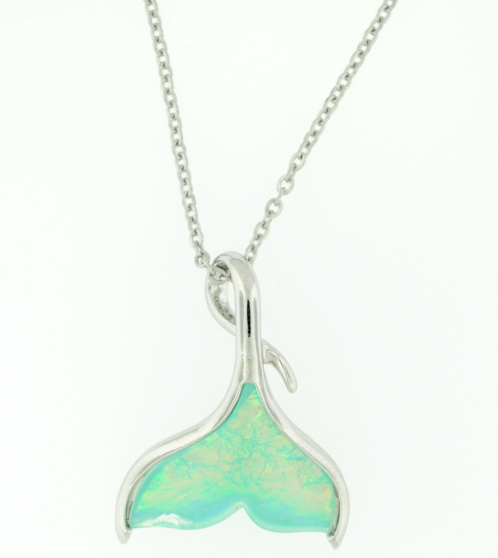 Whale Tail Iridescent Pendant STP-M63