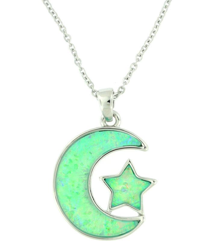 Light Blue Moon Necklace