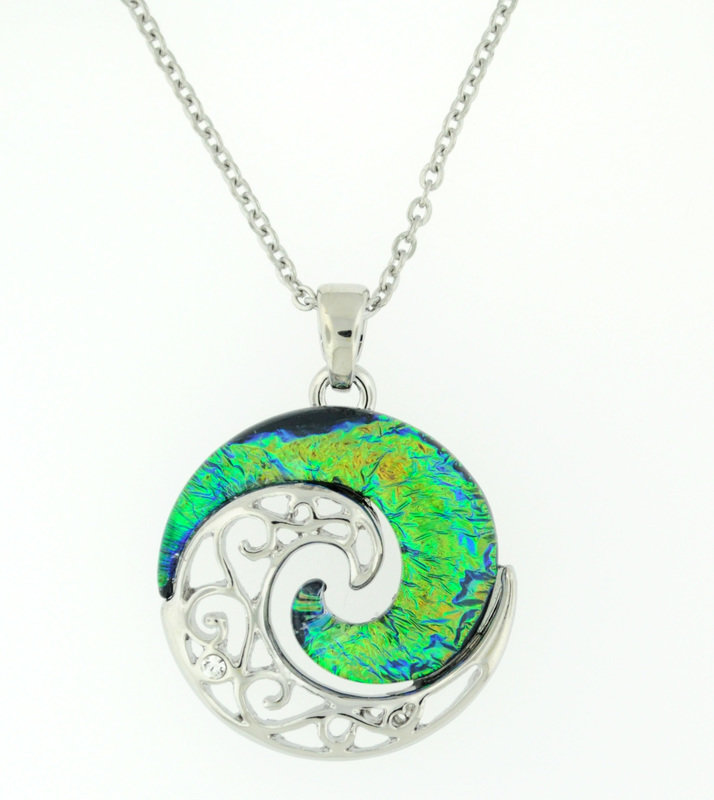 blue/green balance mandala necklace